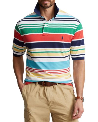 Polo Ralph Lauren Big & Tall Striped Mesh Polo Shirt - Multicolor
