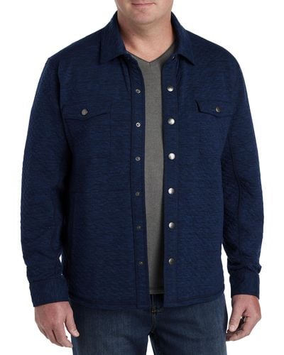 Tommy Bahama Big & Tall Queensland Quilt Shirt Jacket - Blue