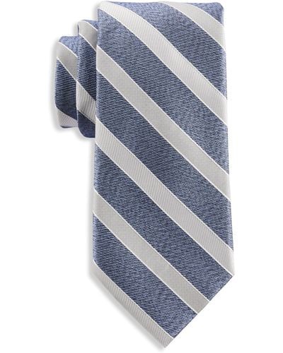Michael Kors Big & Tall Cedar Striped Tie - Blue