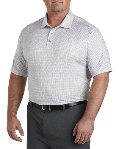 Reebok Big & Tall Geometric Print Polo Shirt - Gray