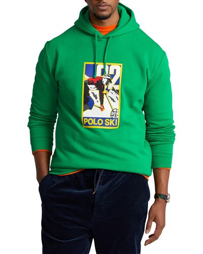 Polo Ralph Lauren Big & Tall Sun Valley Fleece Graphic Hoodie - Green