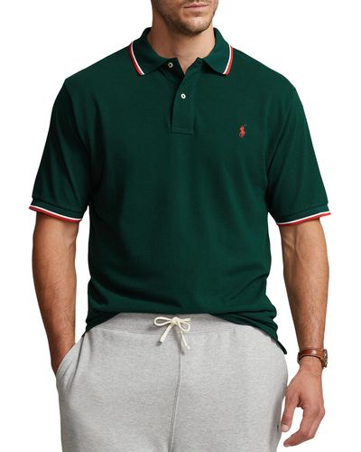 Polo Ralph Lauren Big & Tall Tipped Mesh Polo Shirt - Green