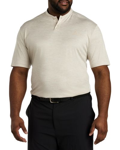 adidas Big & Tall Textured Stripe Polo Shirt - White