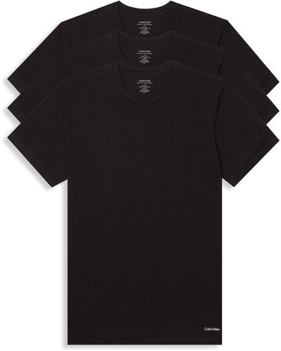 Calvin Klein Big & Tall 3-pk Crewneck T-shirts - Black