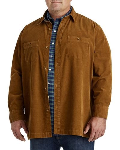Brooks Brothers Big & Tall Corduroy Shirt Jacket - Brown