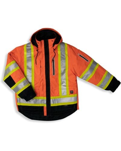 Tough Duck Big & Tall Lined 4-in-1 Safety Jacket - Red