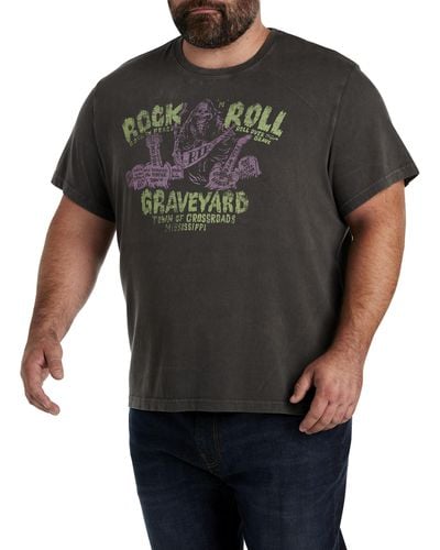 Lucky Brand Big & Tall Rock And Roll Graveyard Graphic Tee - Black