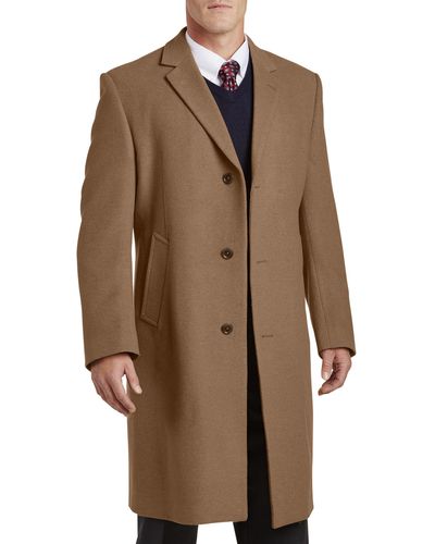 Daniel Hechter Big & Tall Paris Wool Blend Overcoat - Natural
