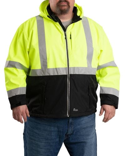 Bernè Big & Tall Hi-visibility Colorblock Class 3 Hooded Jacket - Yellow