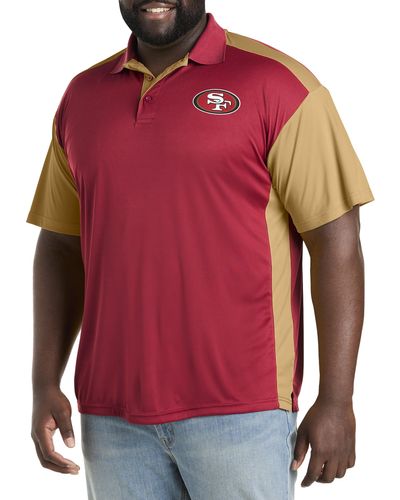 Nfl Big & Tall Colorblocked Polo Shirt - Red