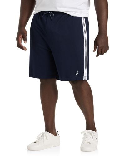 Nautica Big & Tall Side-striped Terrycloth Shorts - Blue