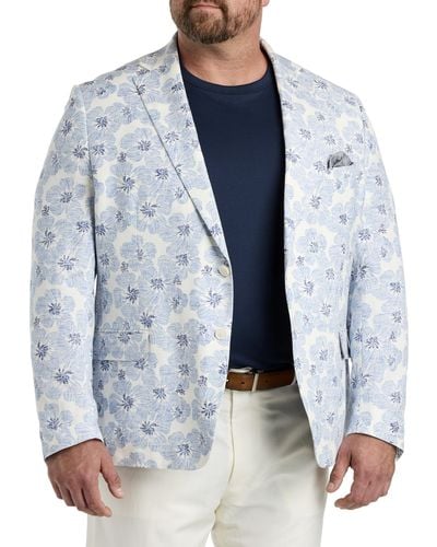 Tallia Big & Tall Tallia Textured Floral Sport Coat - Blue