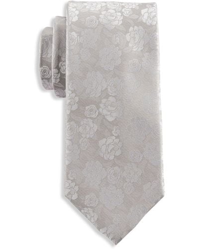Michael Kors Big & Tall Moccasin Floral Tie - Gray