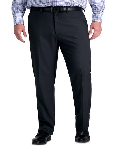 Haggar Big & Tall Premium Comfort Straight-fit Flat-front Stretch Dress Pants - Blue