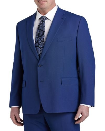Michael Kors Big & Tall Mini Tic Weave Suit Jacket - Blue