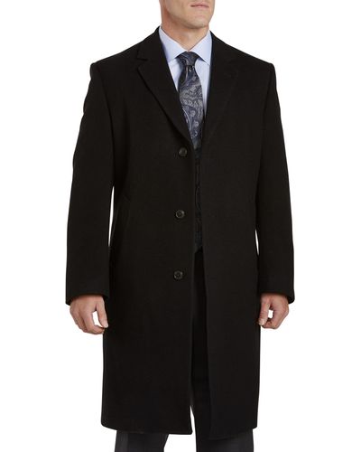 Daniel Hechter Big & Tall Paris Wool Blend Overcoat - Black
