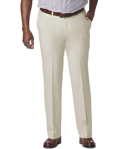 Haggar Big & Tall Cool 18 Pro Flat-front Dress Pants - White