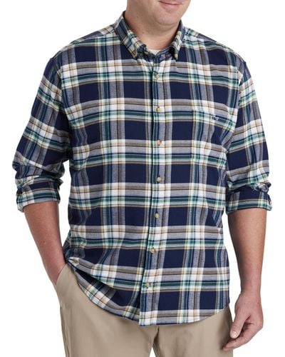 Vineyard Vines Big & Tall Plaid Flannel Sport Shirt - Blue