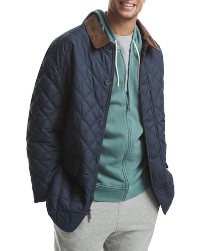Brooks Brothers Big & Tall Quilted Walking Coat - Blue