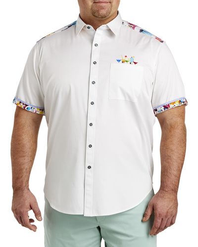 Robert Graham Big & Tall Splashdown Sport Shirt - White