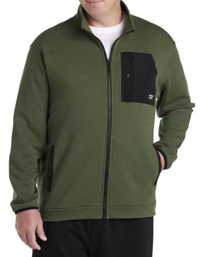 Reebok Big & Tall Front-zip Fleece Sweatshirt - Green