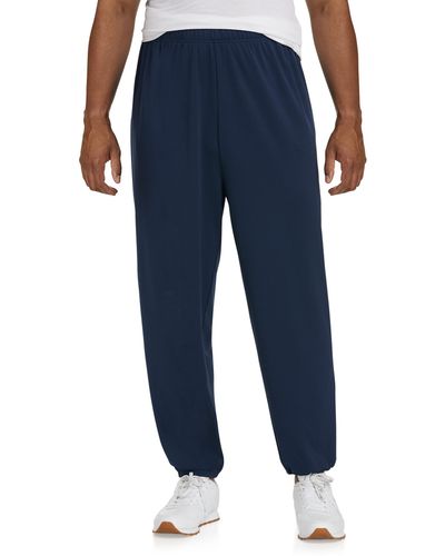 Reebok Big & Tall Performance Jersey Elastic-hem Tech Pants - Blue