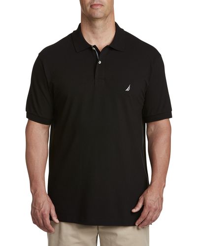 Nautica Big & Tall Stretch Pique Polo Shirt - Black