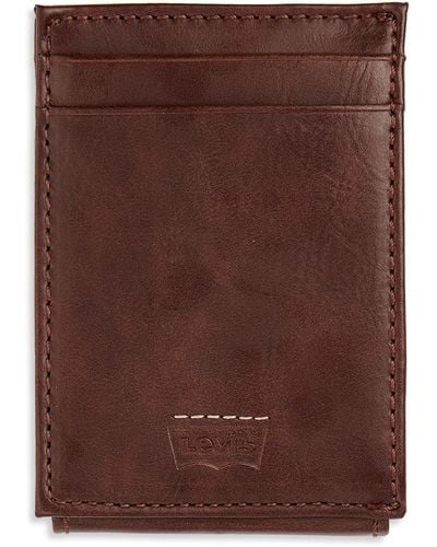 Levi's Big & Tall Rfid Magnetic Front Wallet - Brown