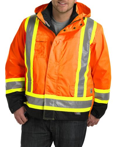 Tough Duck Big & Tall Lined 5-in-1 Safety Jacket - Orange