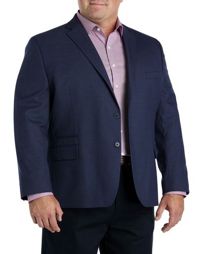 Michael Kors Big & Tall Mini Check Sport Coat - Blue