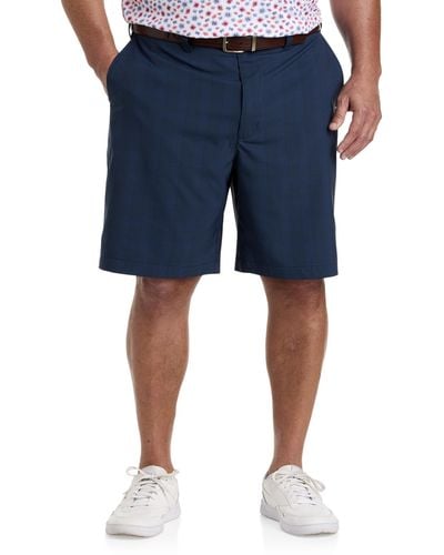 Reebok Big & Tall Performance Plaid Golf Shorts - Blue