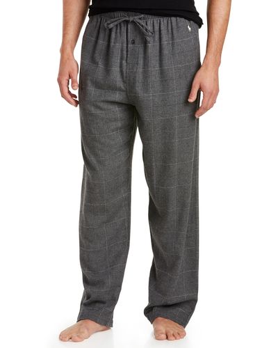 Polo Ralph Lauren Big & Tall Windowpane Flannel Lounge Pants - Gray