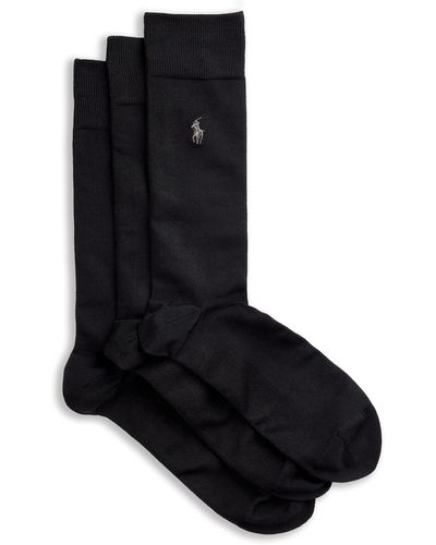 Polo Ralph Lauren Big & Tall 3-pk Supersoft Crew Socks - Black