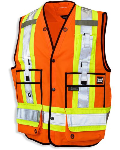 Tough Duck Big & Tall Surveyor Safety Vest - Red