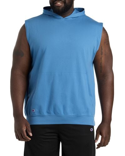 Champion Big & Tall Muscle T-shirt Hoodie - Blue