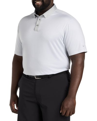 Reebok Big & Tall Performance Mini Check Polo Shirt - White