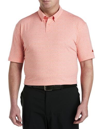 adidas Big & Tall Go-to Striped Polo Shirt - Pink