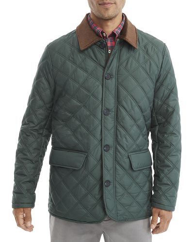 Brooks Brothers Big & Tall Diamond Quilted Walking Coat - Green