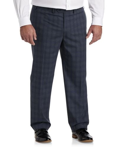 Michael Kors Big & Tall Open Plaid Suit Pants - Blue