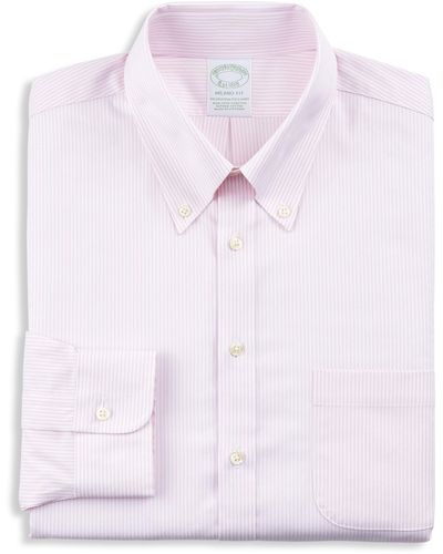 Brooks Brothers Big & Tall Vintage Striped Dress Shirt - Pink