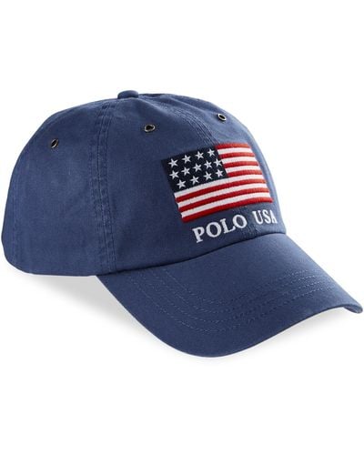 Polo Ralph Lauren Big & Tall American Flag Baseball Cap - Blue