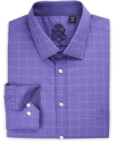 English Laundry Big & Tall Bold Check Stretch Dress Shirt - Purple