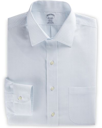 Brooks Brothers Big & Tall Non-iron Graph Check Dress Shirt - Blue