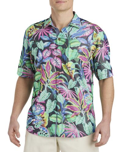 Tommy Bahama Big & Tall Mojito Bay Jungle Tropics Sport Shirt - Blue