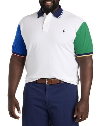 Polo Ralph Lauren Big & Tall Colorblocked Mesh Polo Shirt - Blue