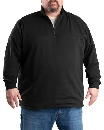 Bernè Big & Tall Original 1 4-zip Thermal-lined Sweatshirt - Black