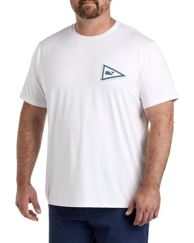 Vineyard Vines Big & Tall Burgee Flag Harbor Performance T-shirt - White