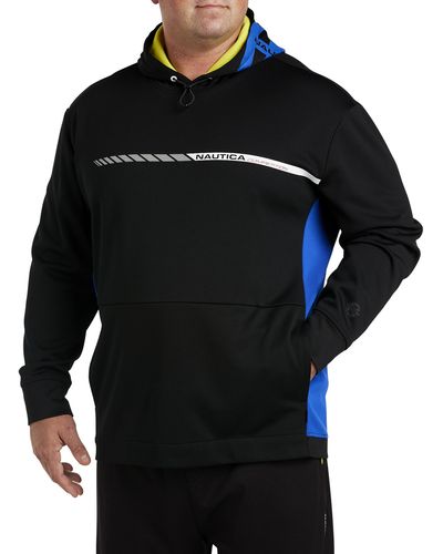 Nautica Big & Tall Competition Colorblocked Hoodie - Black