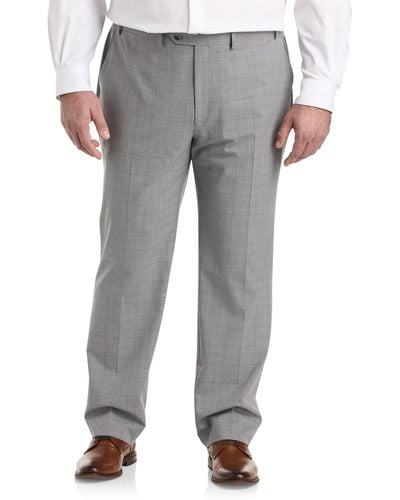 Michael Kors Big & Tall Plaid Suit Pants - Gray