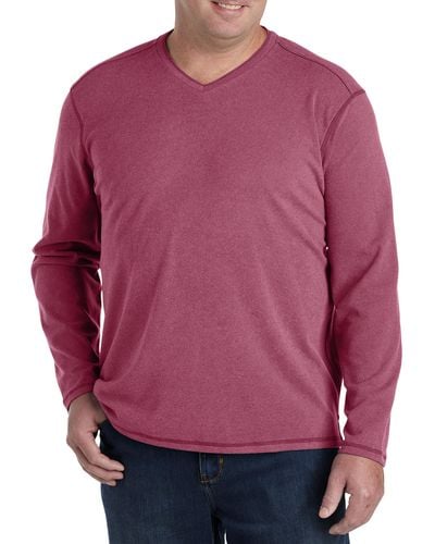 Tommy Bahama Big & Tall Morro Bay V-neck Long-sleeve T-shirt - Red